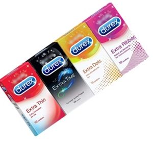 Set Of 4 Honeymoon Pack- Extra Thin, Time, Dots, Ribbed Condom