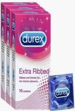Extra Ribbed Condoms - 10 Count - Pack of 3 - Image 2