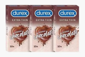 10-Piece Extra Thin Intense Chocolate Flavored Condoms For Men, Pack Of 3 - Image 2