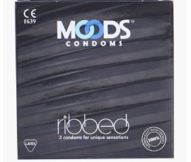 Ribbed Condoms 3's Made With Natural Rubber Latex