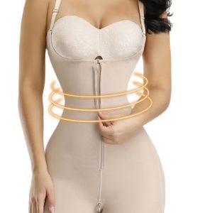 Women's Full Body Daily Lifting Corsets Bustier Waist Trainer Shapewear with Zipper