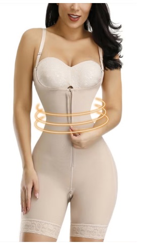 Women's Full Body Daily Lifting Corsets Bustier Waist Trainer Shapewear with Zipper