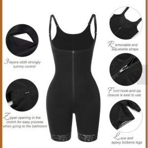Women’s Full Body Lifting Corset Shapewear – Open Bust Bodysuit with Zipper, Butt Lifter, Tummy Control, and Waist Trainer for Daily Slimming