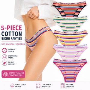 5-Pieces Cotton hight Cut Panties