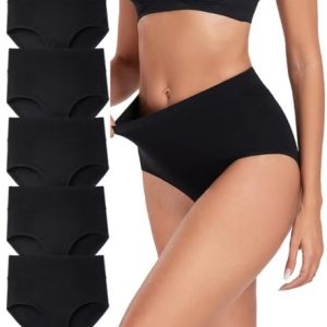 5-Pieces High Wated Cotton Underwear